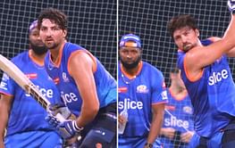 [Watch] Tim David captivates fans with destructive batting in MI nets ahead of IPL 2024