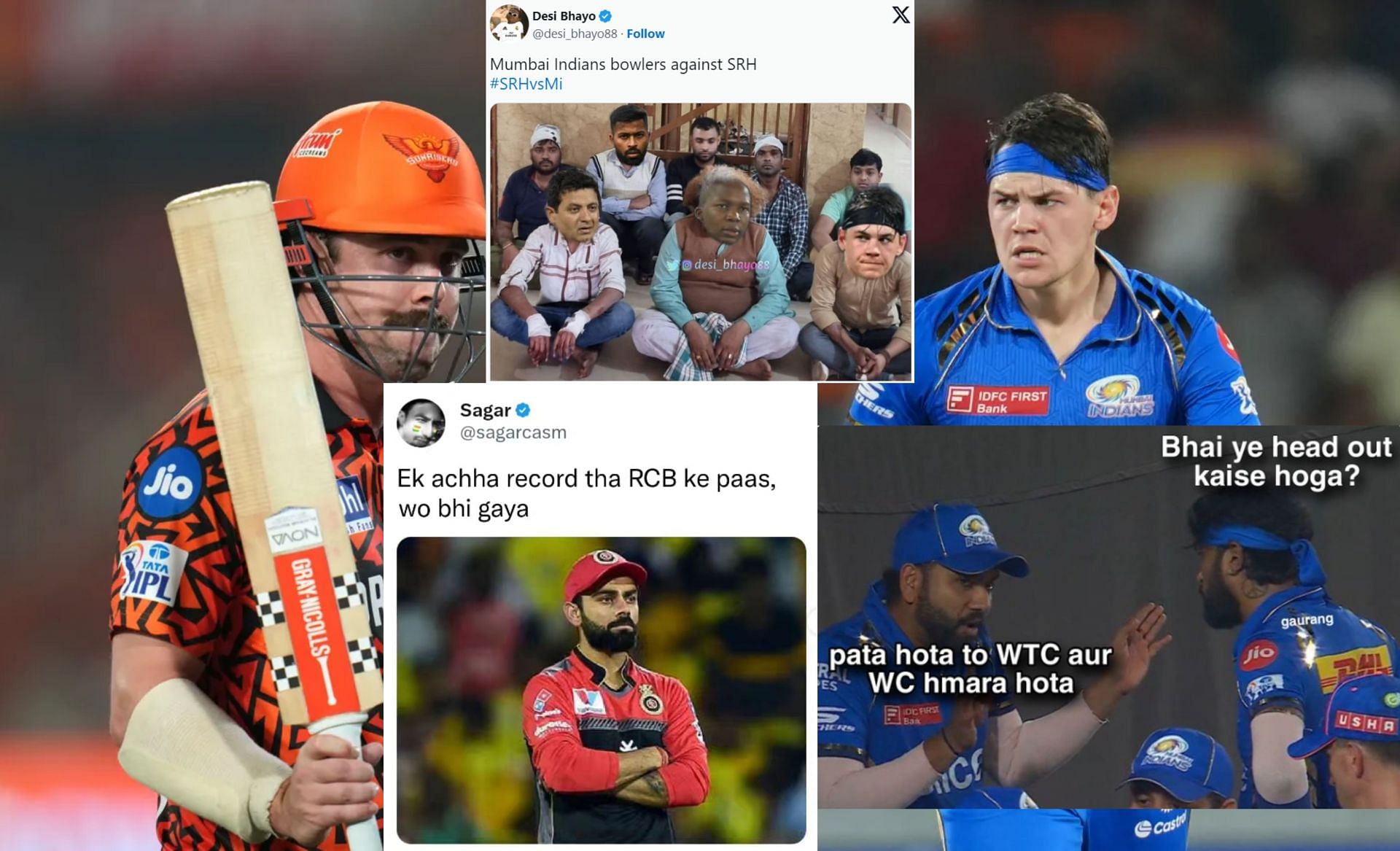 Fans react after first innings of SRH vs MI IPL 2024 clash.