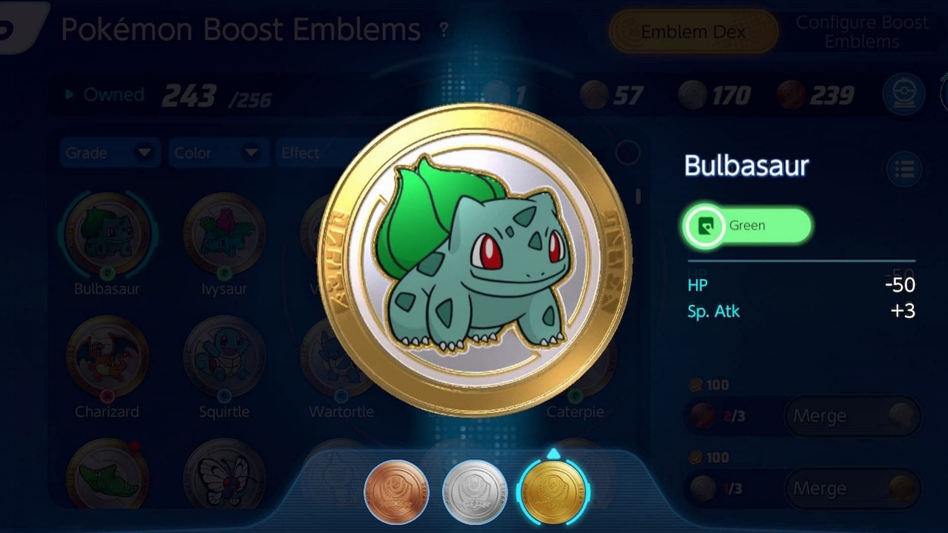 Bulbasaur&#039;s Emblem and stats (image via The Pokemon Company)