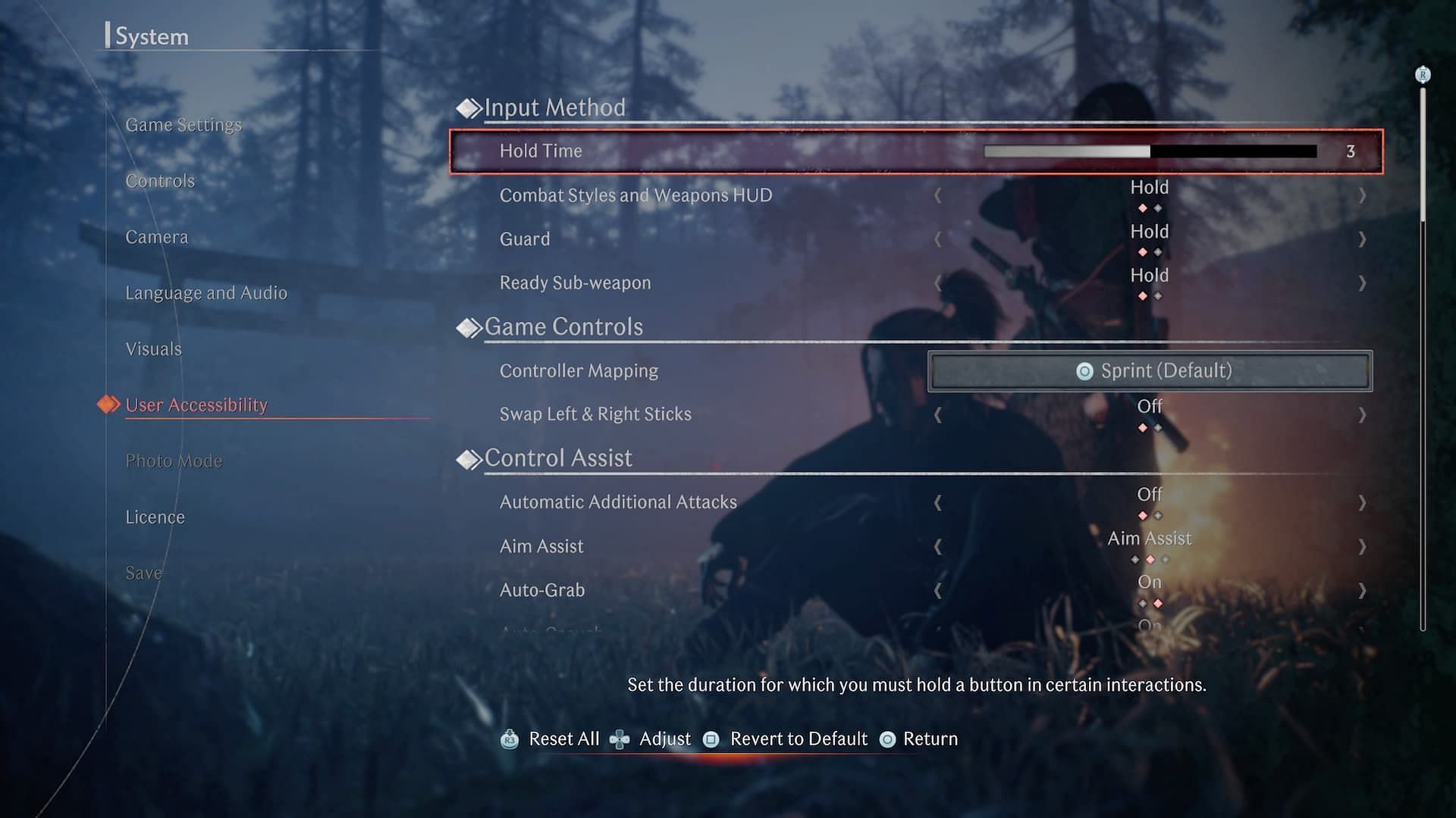 Rise of the Ronin has a ton of accessibility options (Image via Team Ninja)