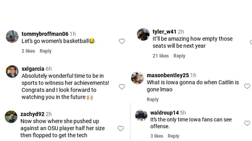 Comments on the Instagram post