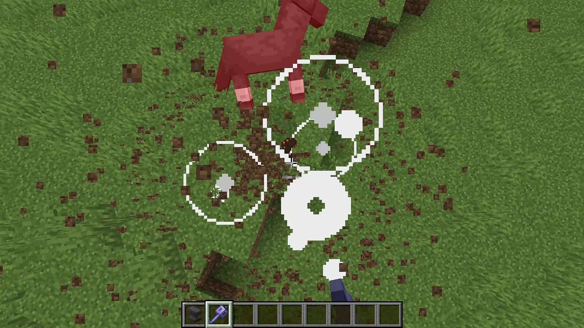 The wind burst enchantment creates a burst of air when the mace hits an entity in Minecraft (Image via Mojang Studios)
