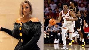 WATCH: Bronny James embraces mom Savannah ahead of national anthem at USC-Arizona matchup