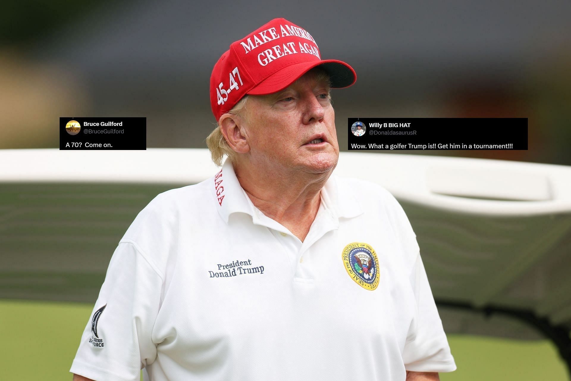 Donald Trump during the LIV Golf Bedminster 2023