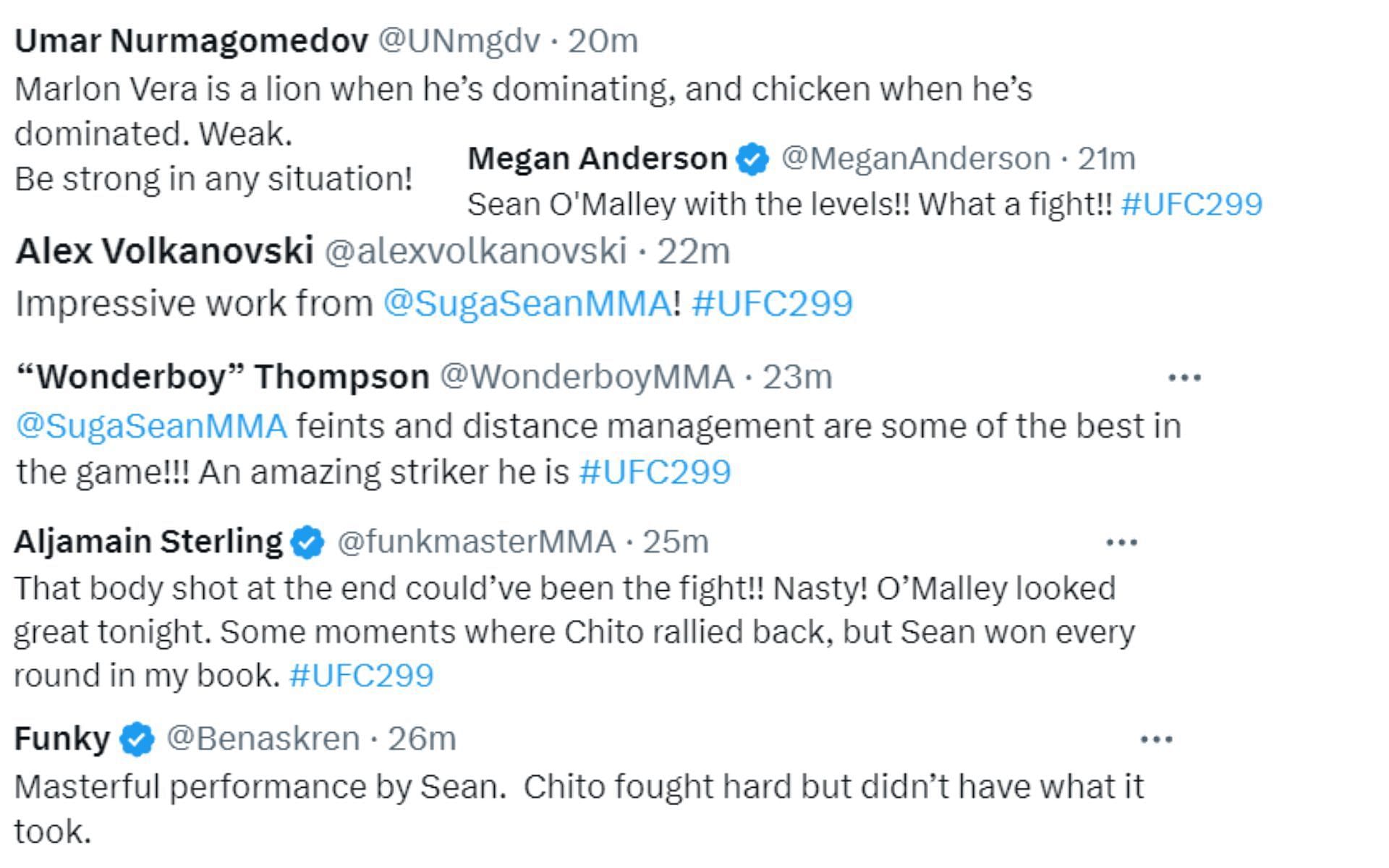 Fellow fighters react to Sean O&#039;Malley&#039;s impressive win at UFC 299