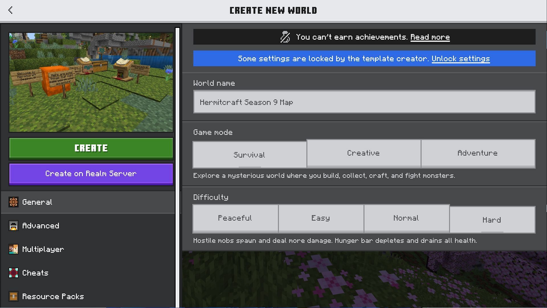 Typically, when settings are locked, changing them can break things (Image via Mojang)