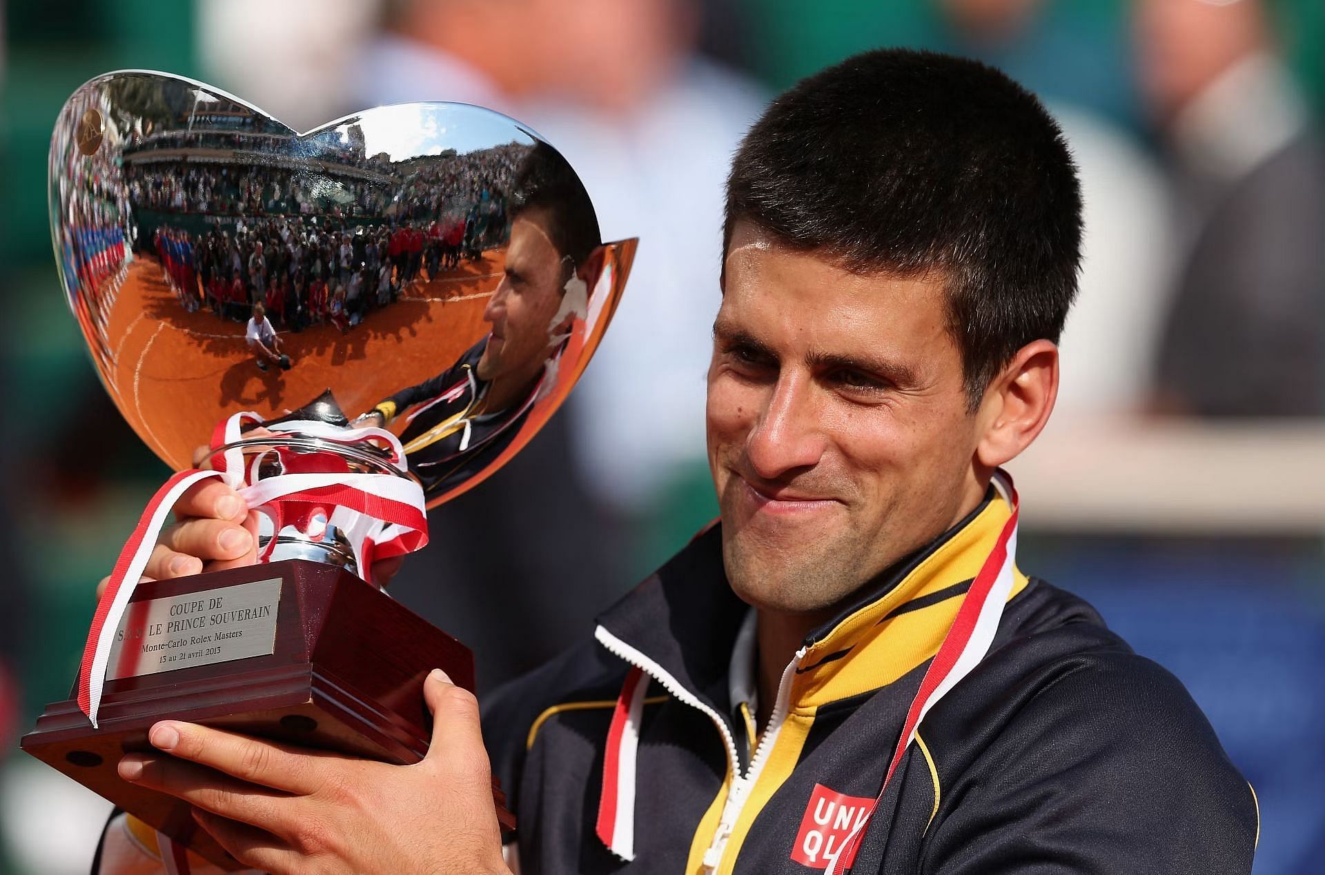 Novak Djokovic with the trophy after winning Monte-Carlo Masters in 2013