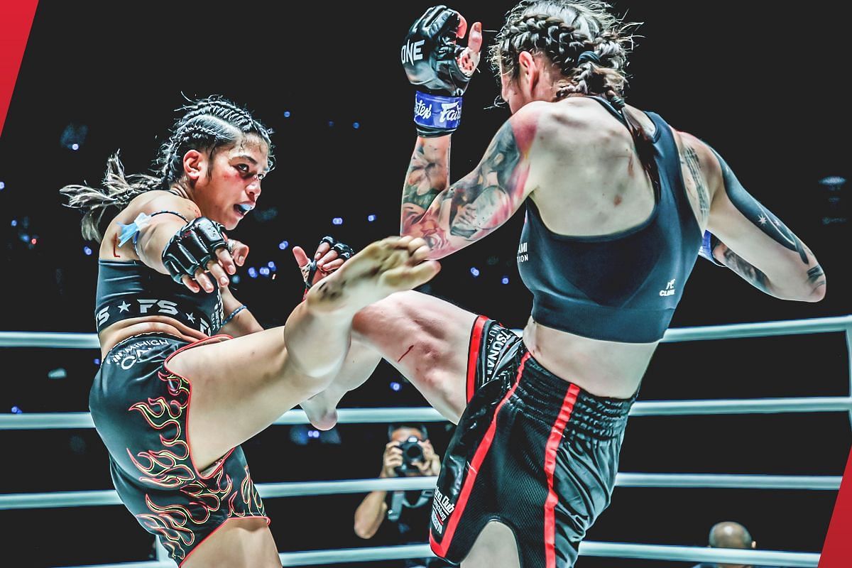 Jackie Buntan (left) defeated Martine Michieletto (right) at ONE Fight Night 20