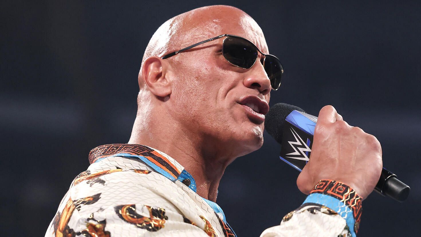 The Rock cutting a promo on SmackDown