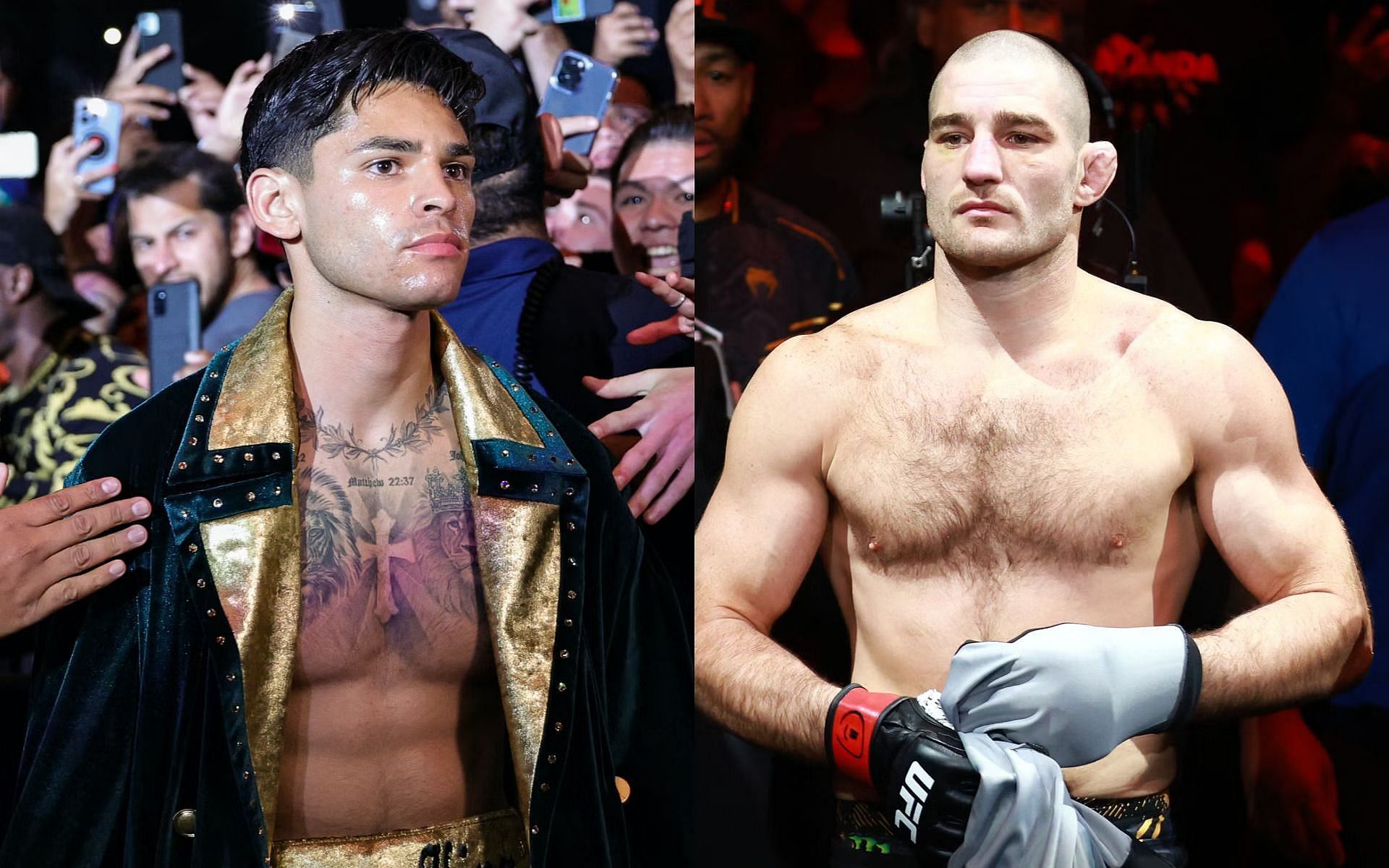 Sean Strickland (right) speaks about Ryan Garcia (left) [Images via Getty]