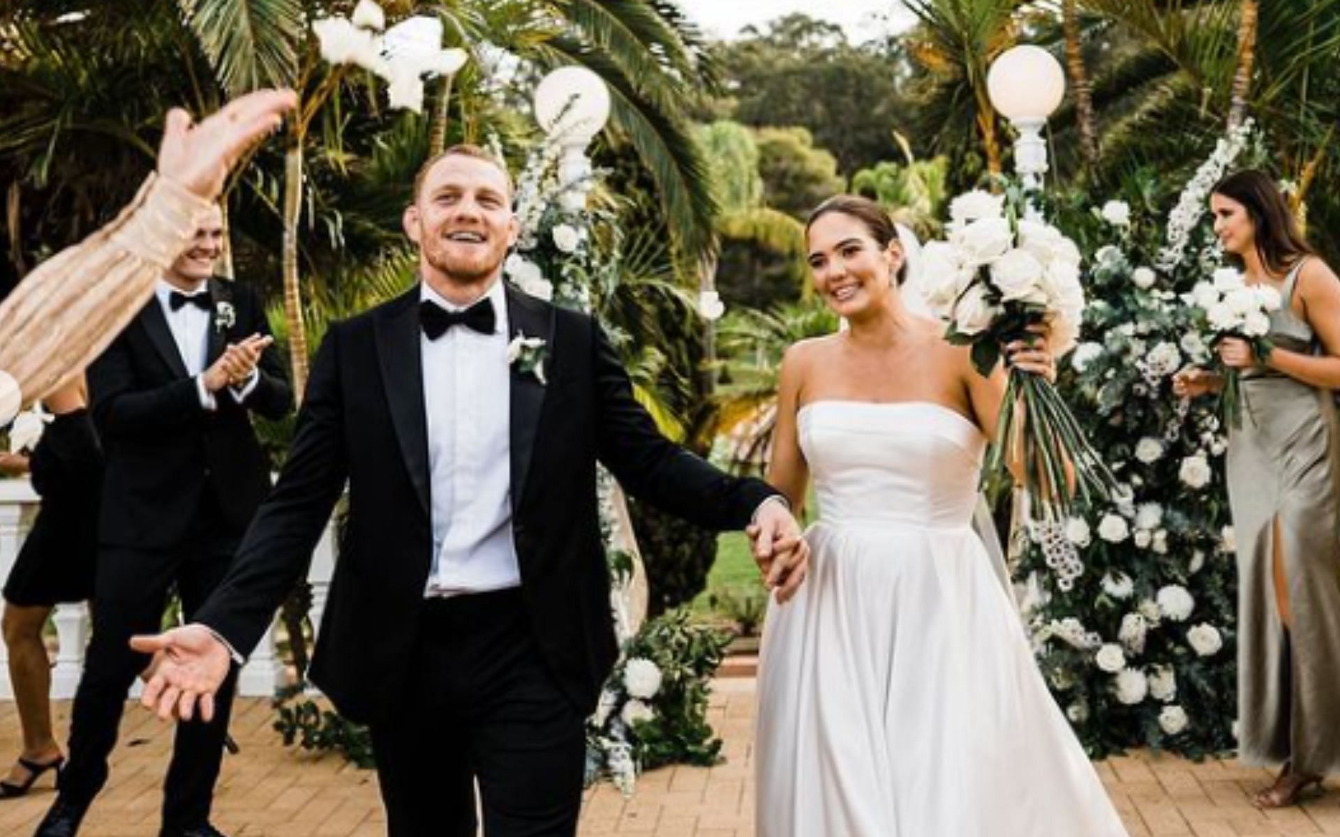 Jack Della Maddalena with his wife at their marriage ceremony