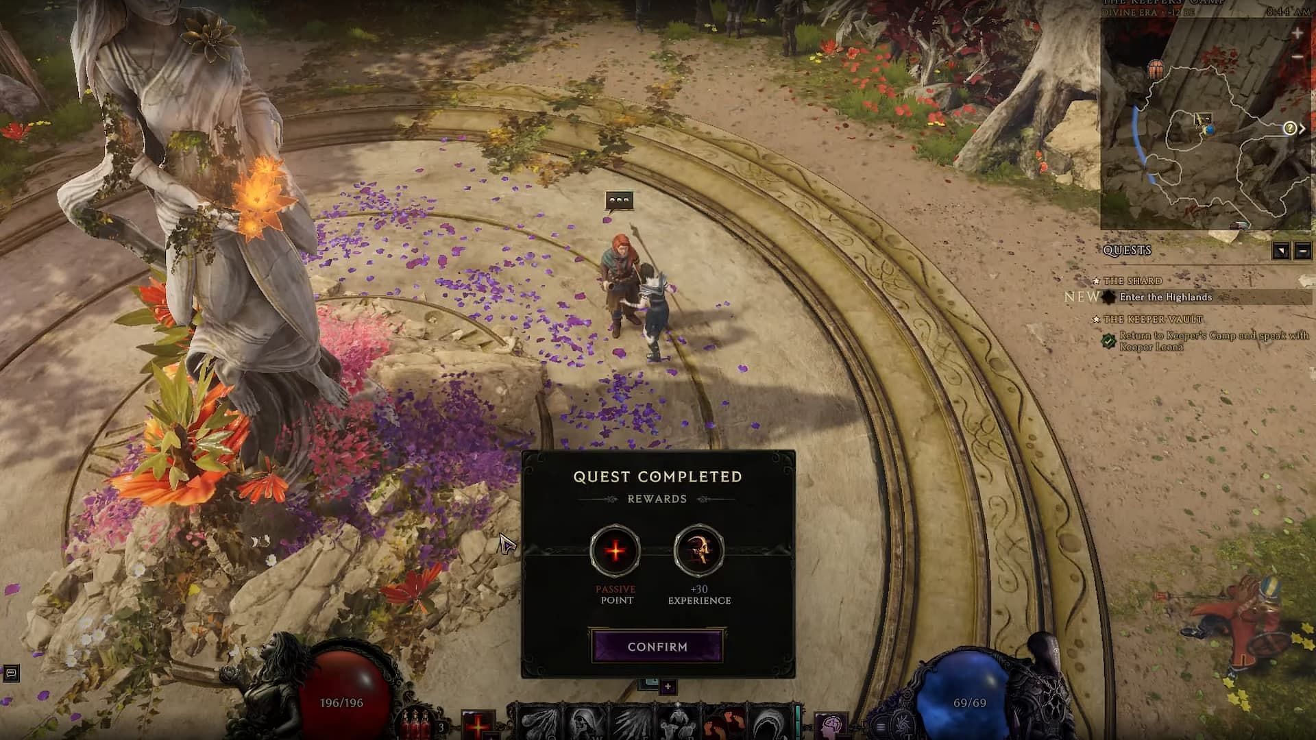Players can acquire passive points from quests in Last Epoch (Image via Eleventh Hour Games and Mirraj Gaming/Youtube)