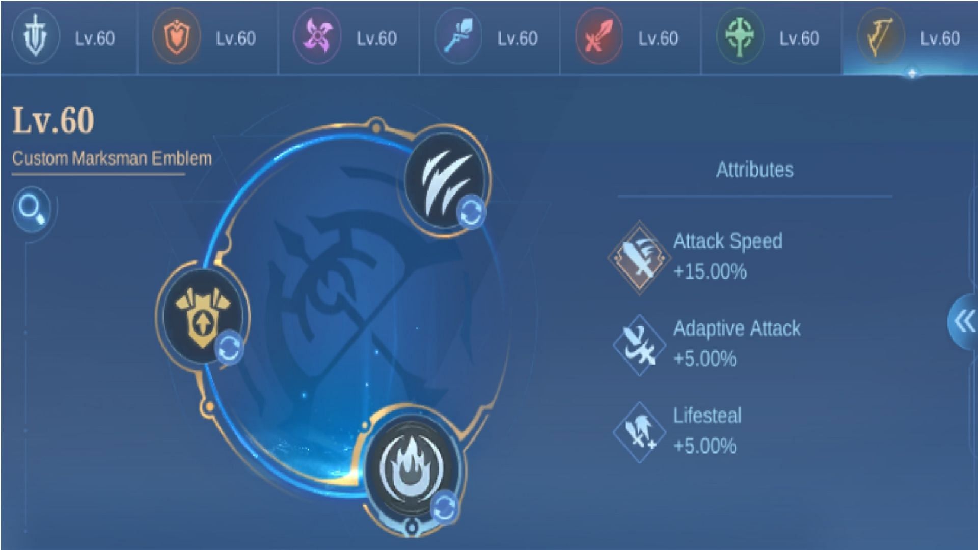 Marksman Emblem is a perfect suit for Miya, Image for reference only (Image via Moonton Games)