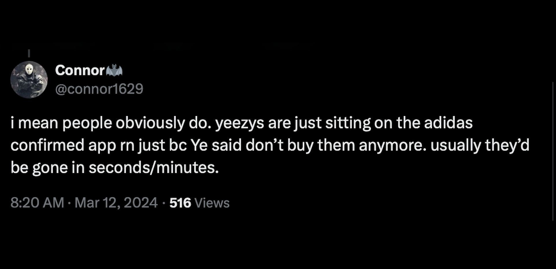 Netizen reacts to Ye&#039;s rant on Instagram where he took shots at Adidas and other notable celebrities (Image via X/@connor1629)