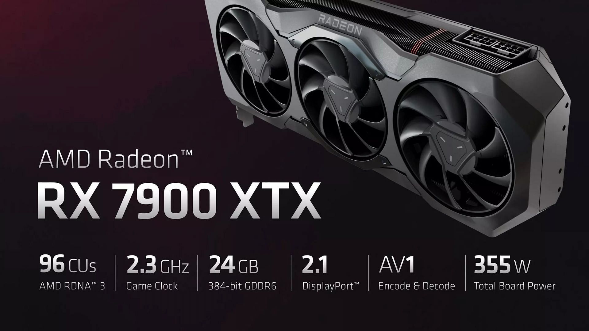 A brief overview of the RX 7900 XTX graphics card (Image via AMD)