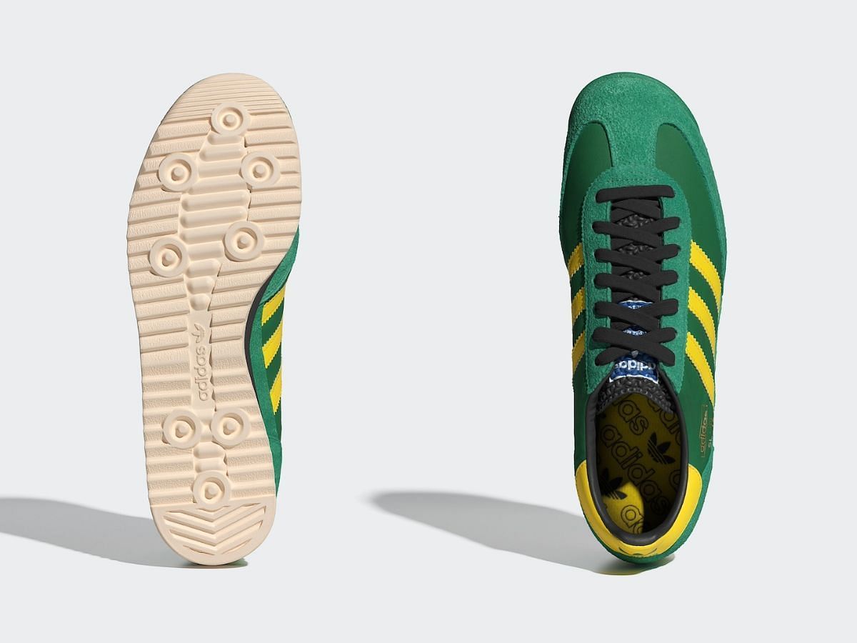 Adidas SL 72 RS &ldquo;Green/Yellow&rdquo; sneakers (Image via YouTube/@ CBN Sneakers Update)
