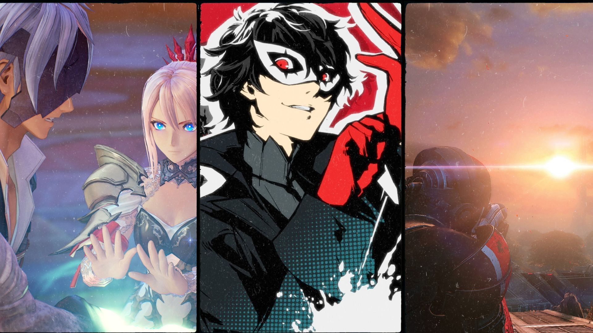 Screenshot from Tales of Arise, Persona 5 Royal and Mass Effect Legendary Edition 
