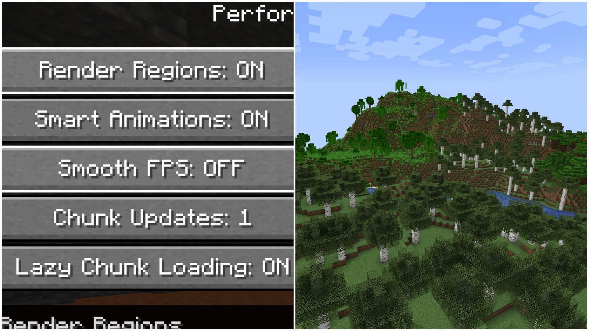 Smooth FPS is a technical setting that drastically improves the game (Image via Mojang Studios)