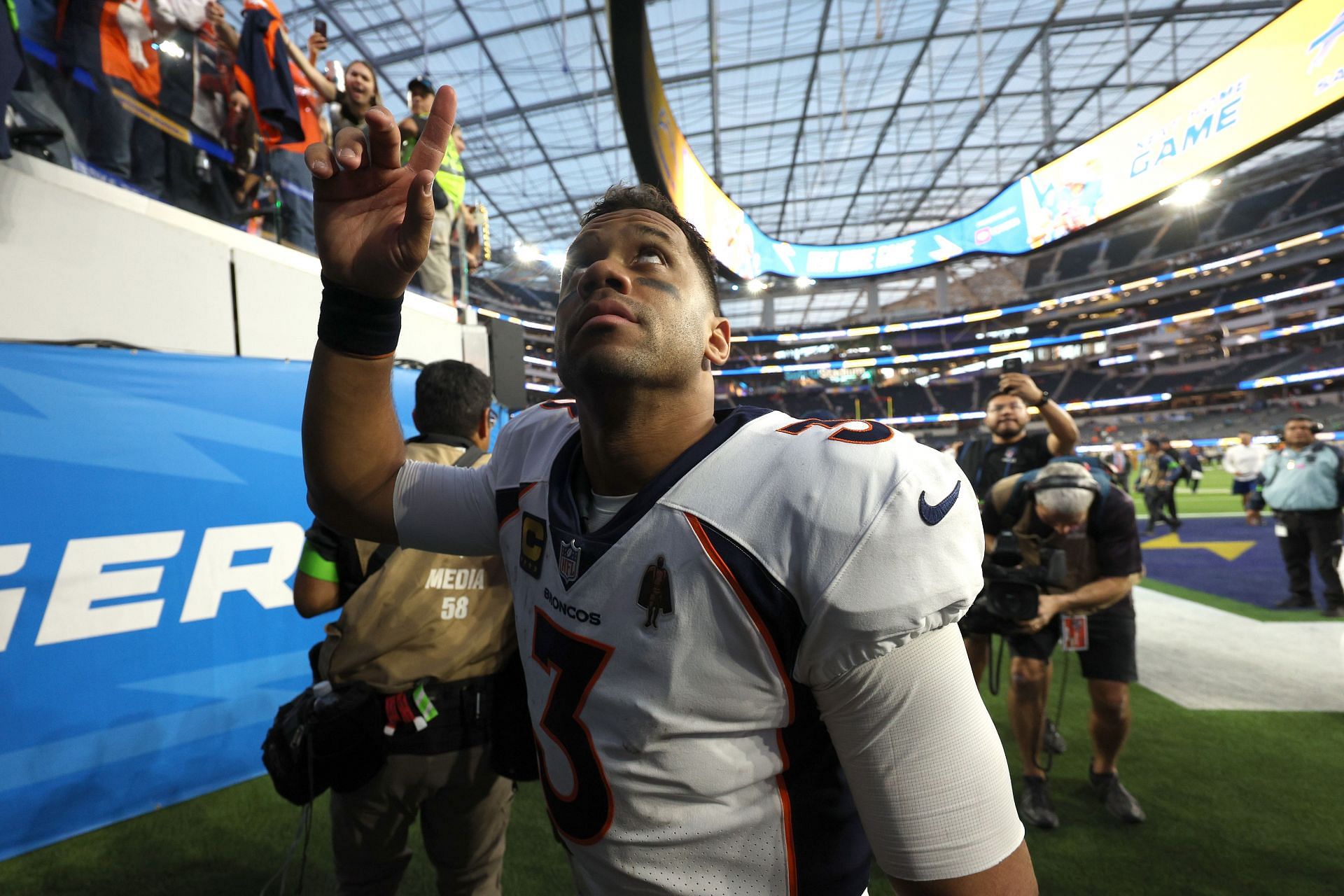 Russell Wilson at Denver Broncos v Los Angeles Chargers