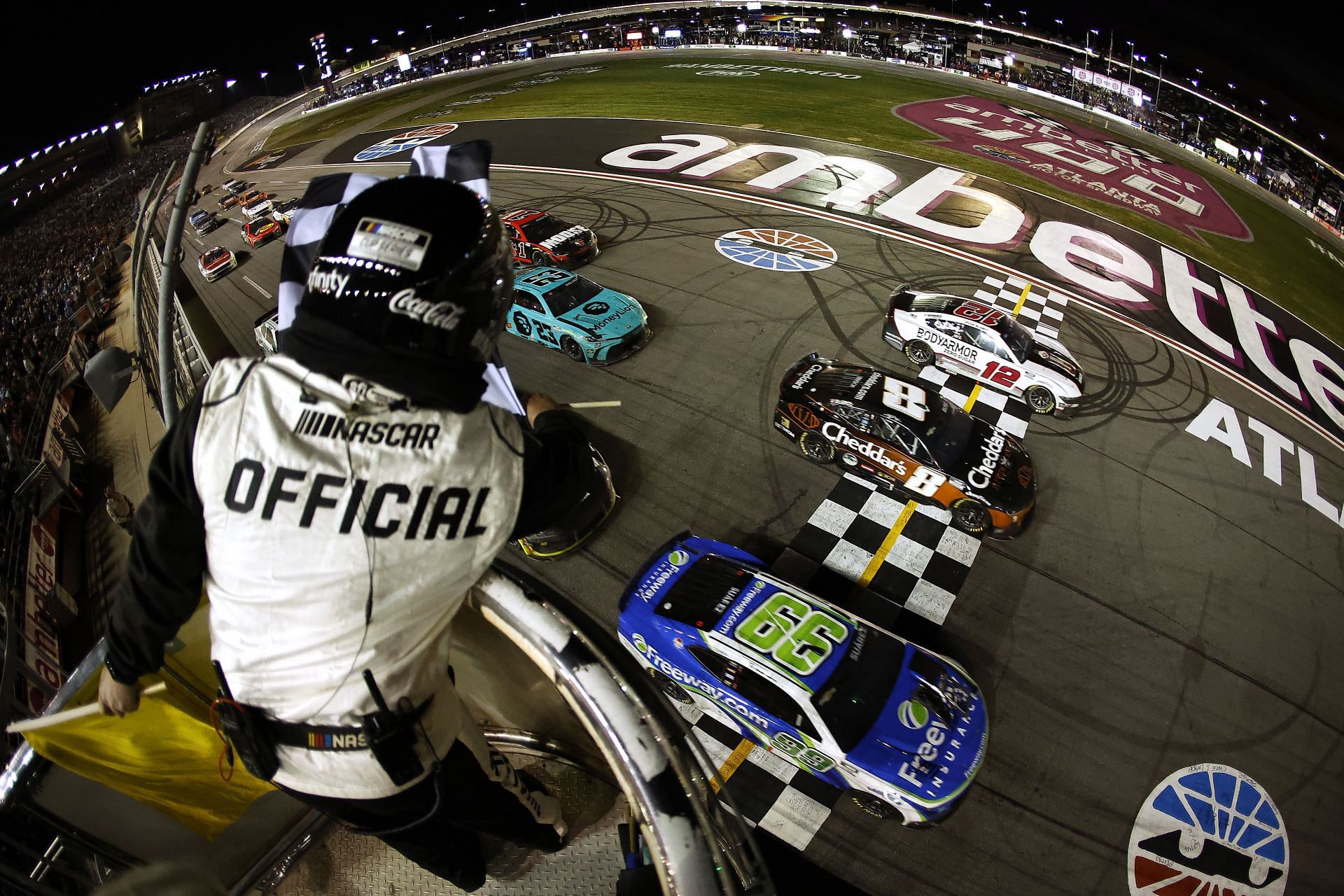 Race finish captured by Alex Slitz/Getty Images