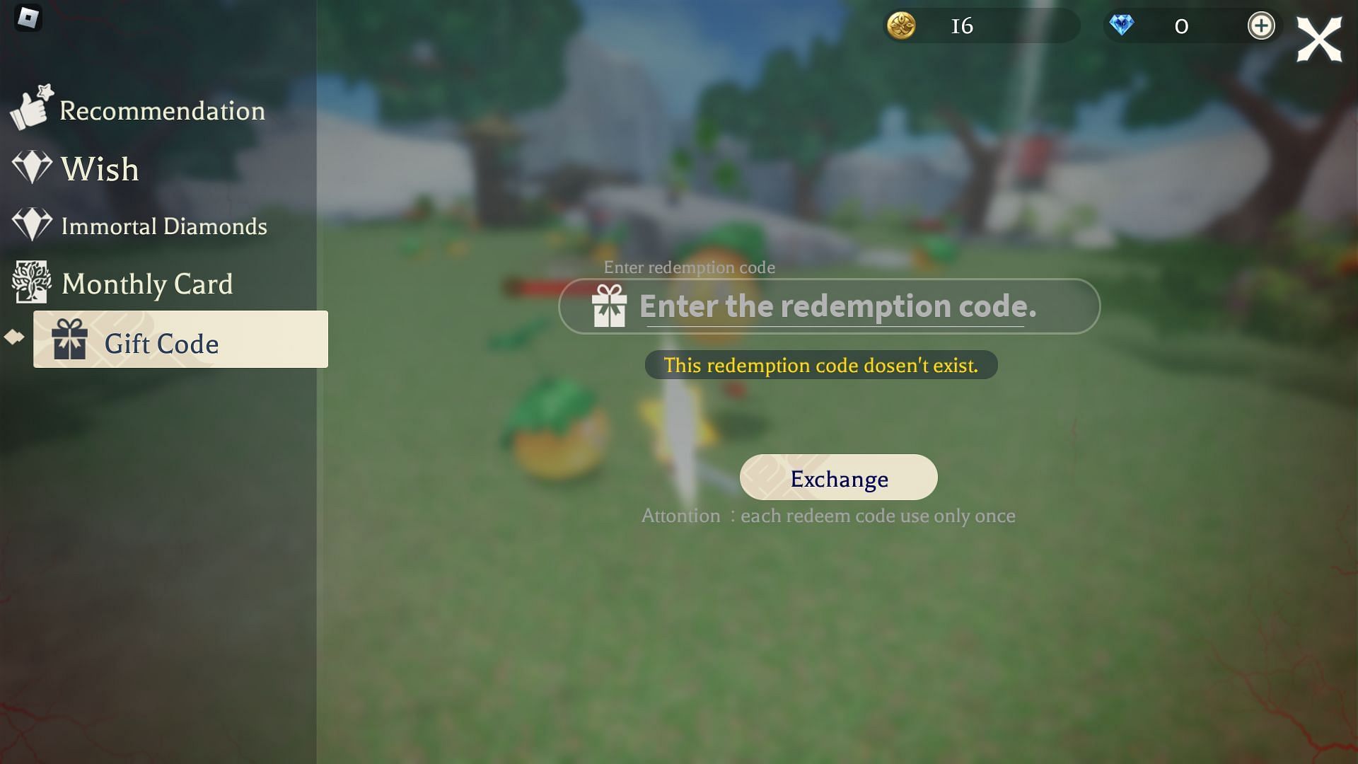 Troubleshooting codes for Legend of Immortals (Image via Roblox)