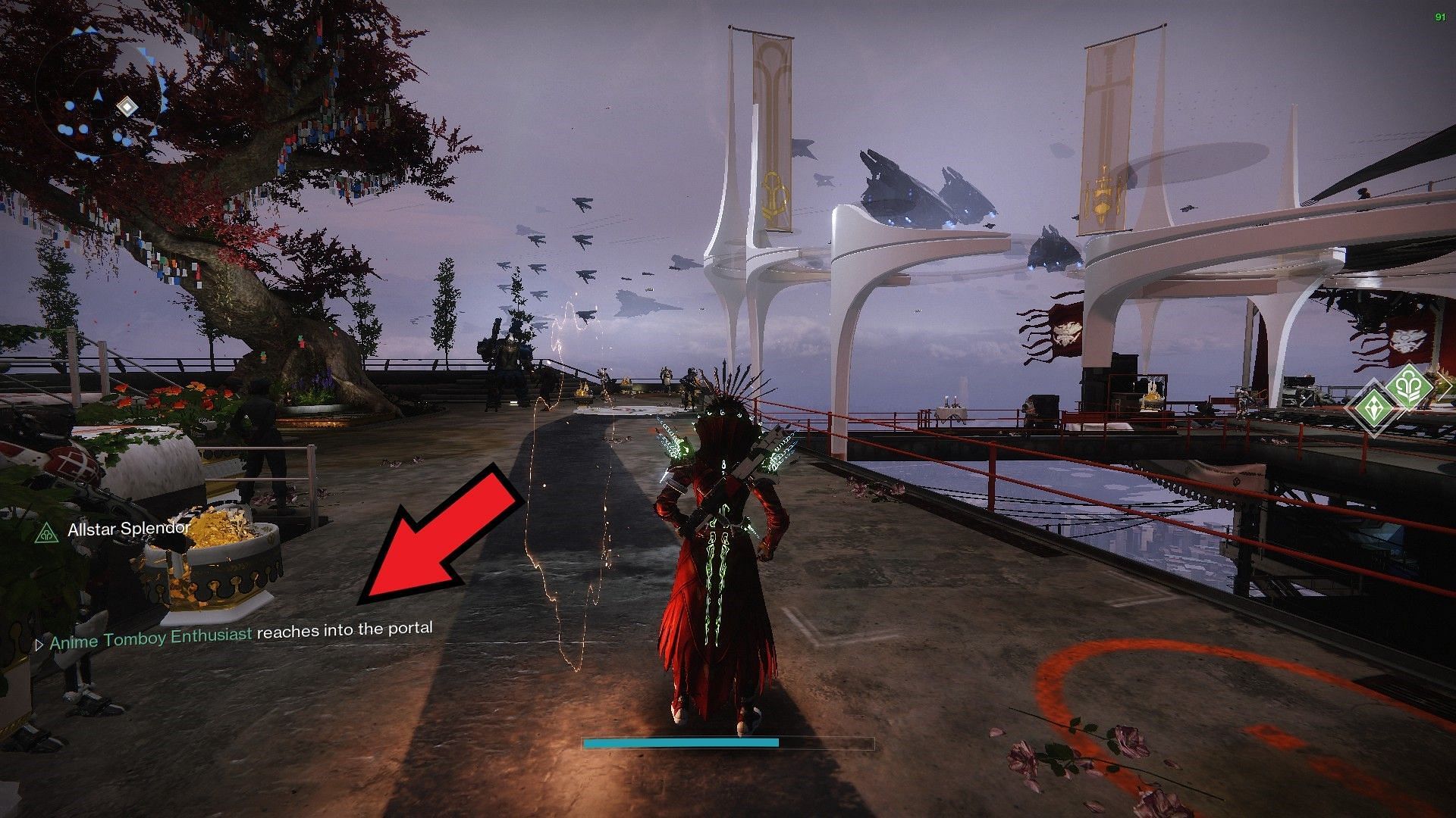 Emote text on the bottom-left in Destiny 2 (Image via Bungie)