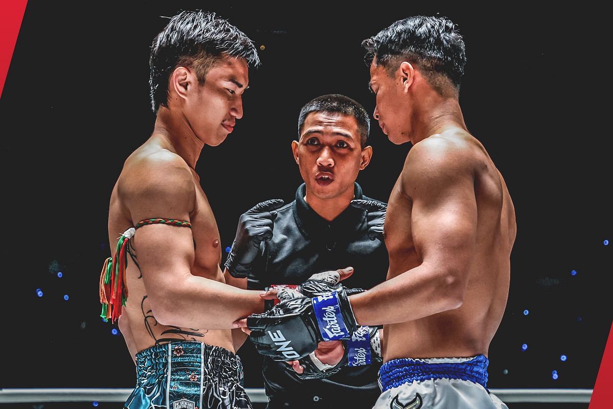 Superbon (right) says Tawanchai (left) has to develop his boxing if he hopes to conquer kickboxing. 