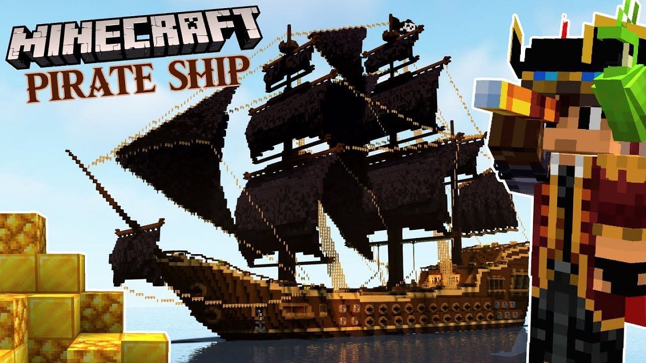 Minecraft pirate ship builds are awesome (Image via Youtube/InventorPWB)