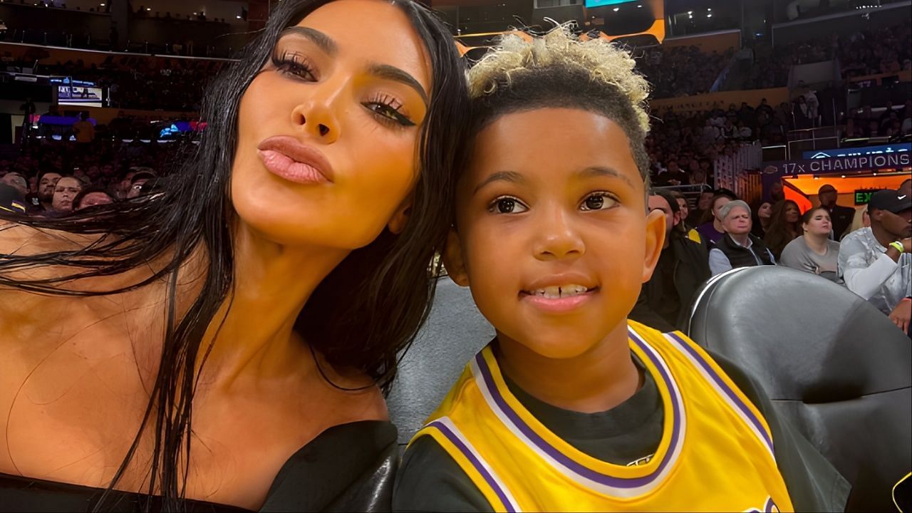 Kim Kardashian attended Lakers vs Warriors game with son Saint West
