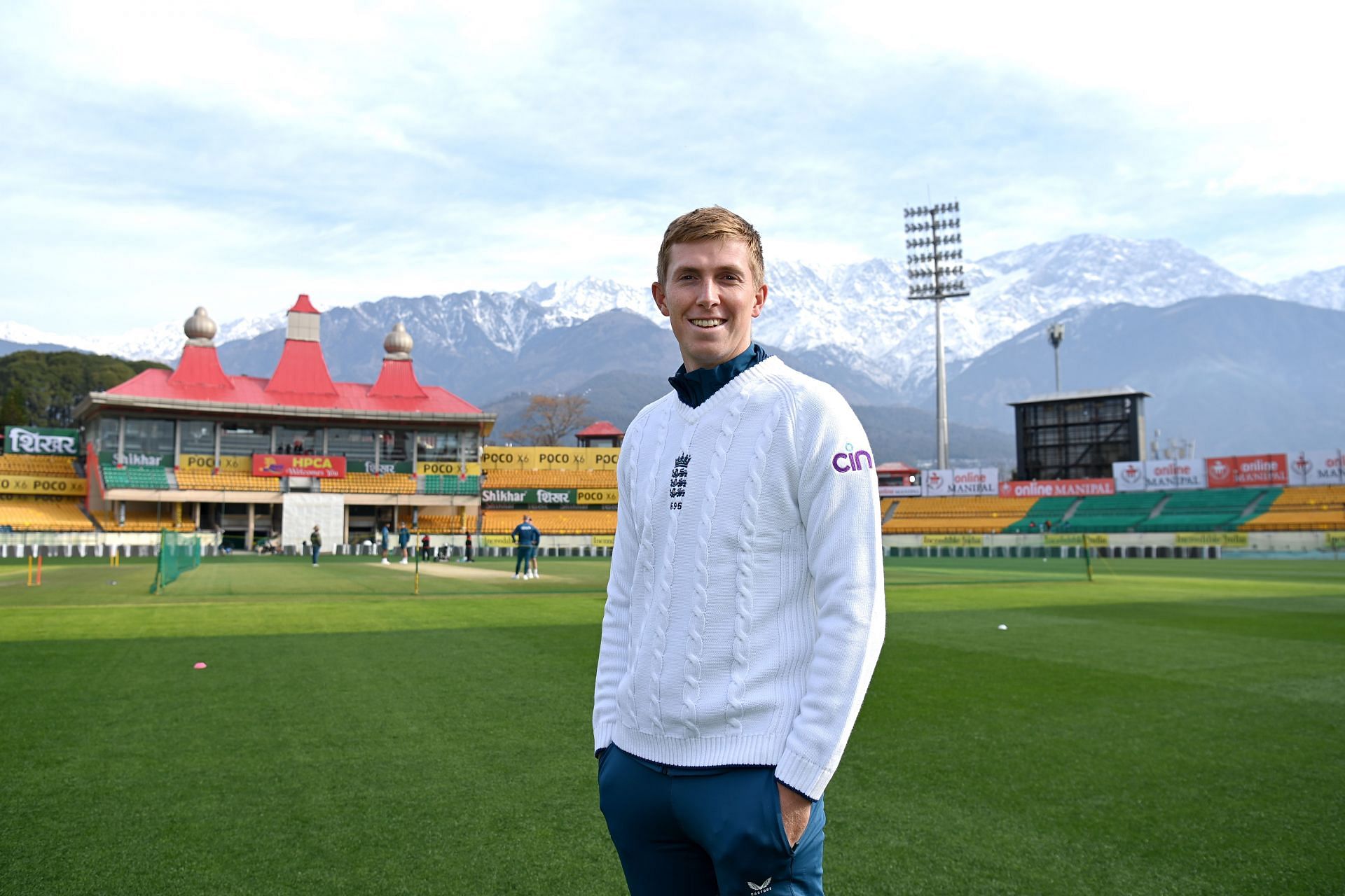Zak Crawley of England poses for a portrait at Himachal Pradesh Cricket Association Stadium in Dharamsala.