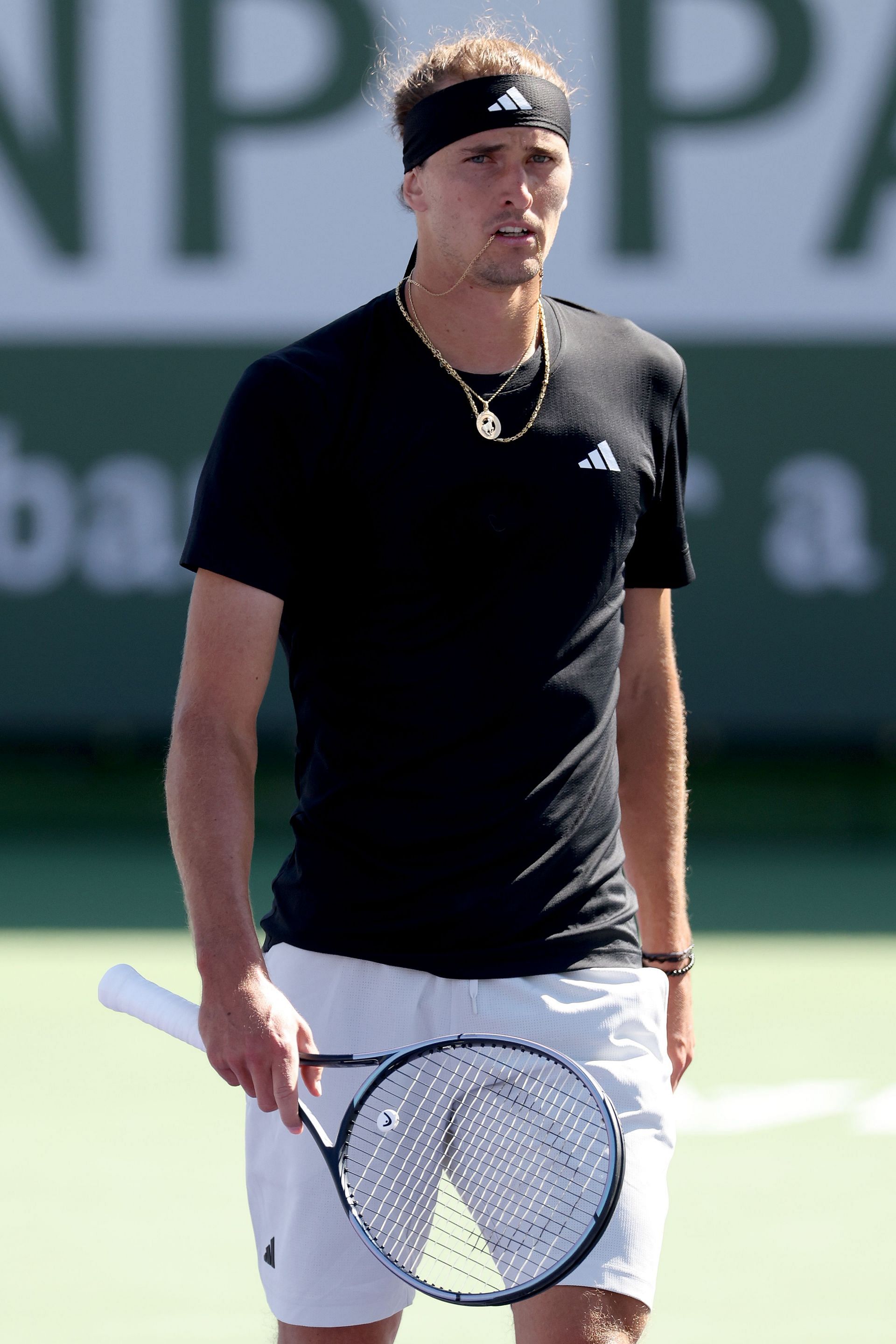Alexander Zverev at the 2024 BNP Paribas Open in Indian Wells, California - Getty Images