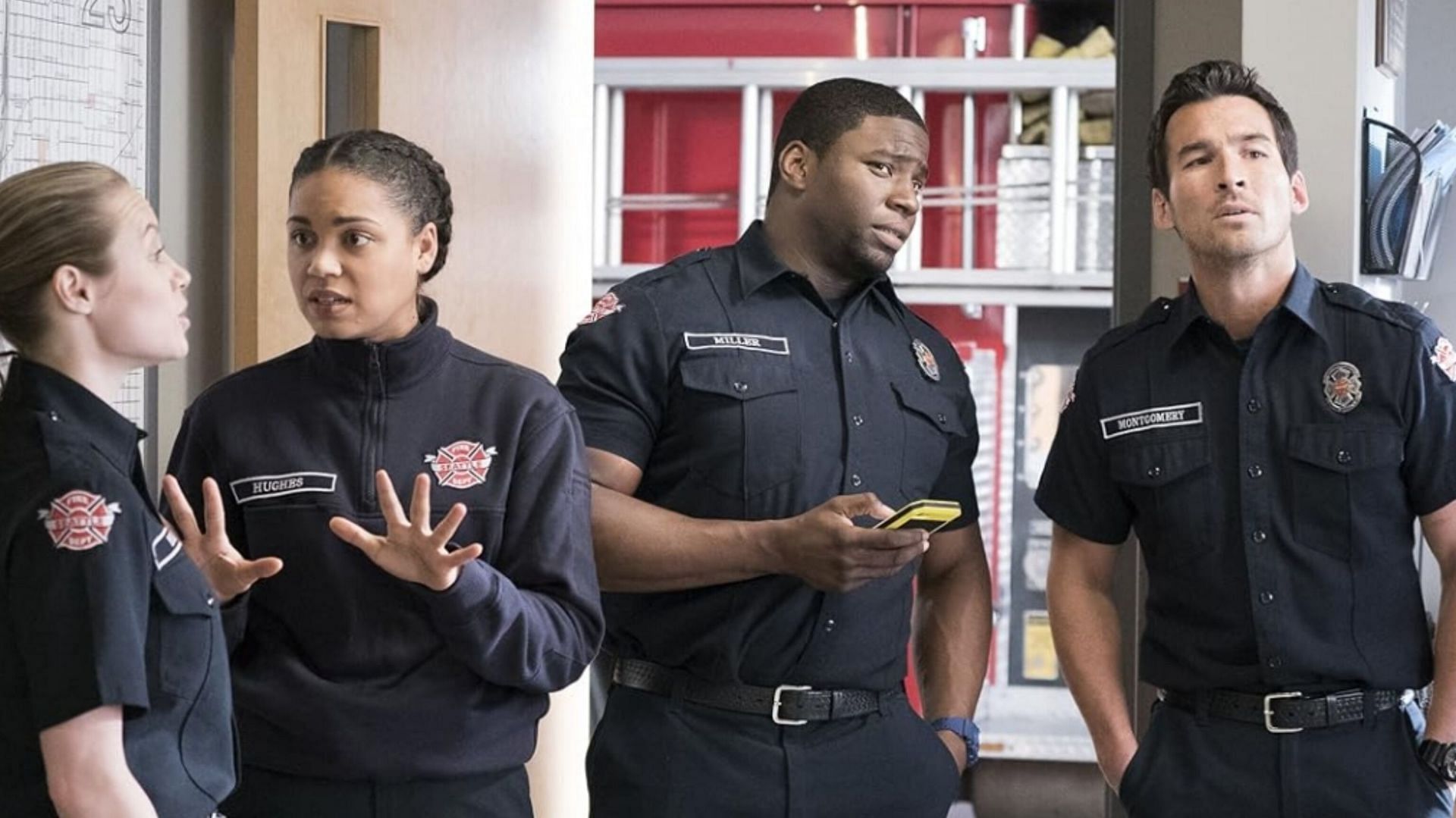 Okieriete Onaodowan, and Barrett Doss in Station 19 (2018)