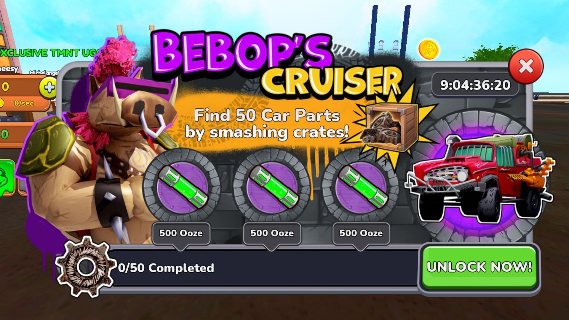 Claim Ooze from Bepop&#039;s Cruiser interface (Roblox||Sportskeeda)