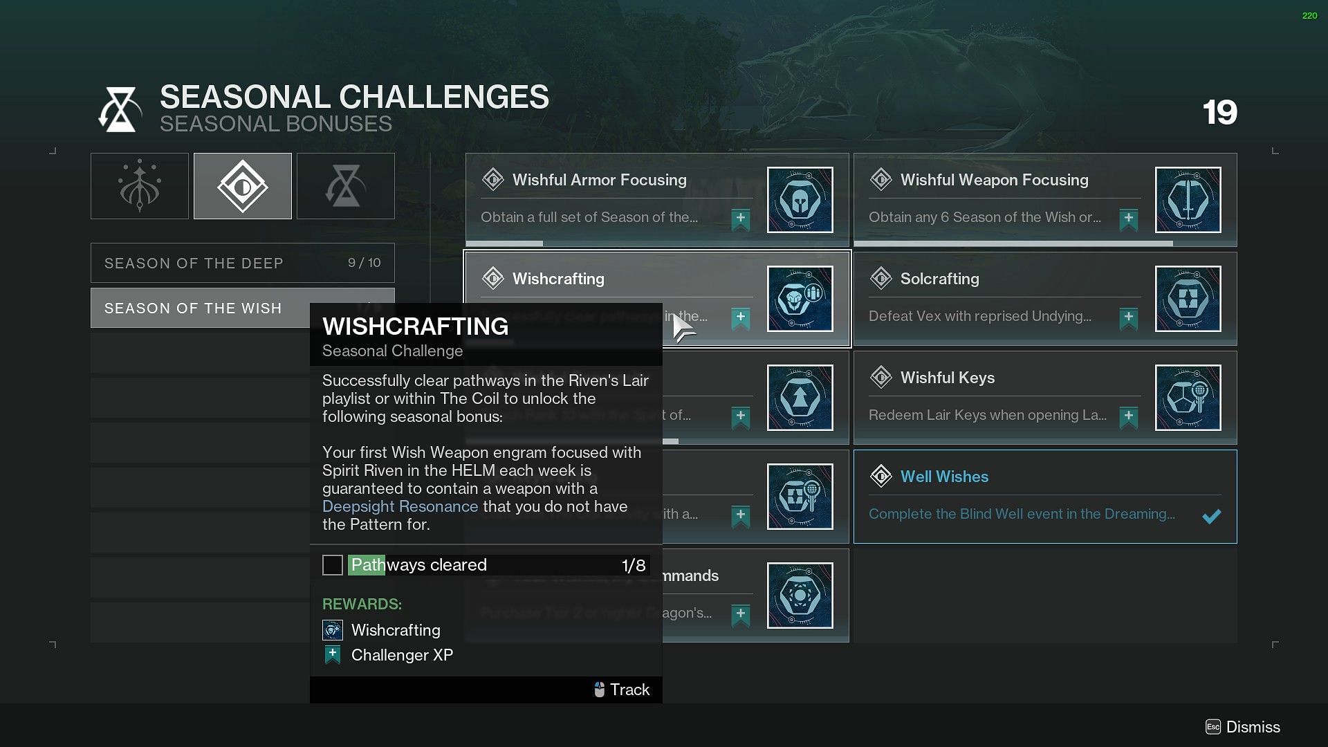 Wishcrafting challenge in Destiny 2 (Image via Bungie)