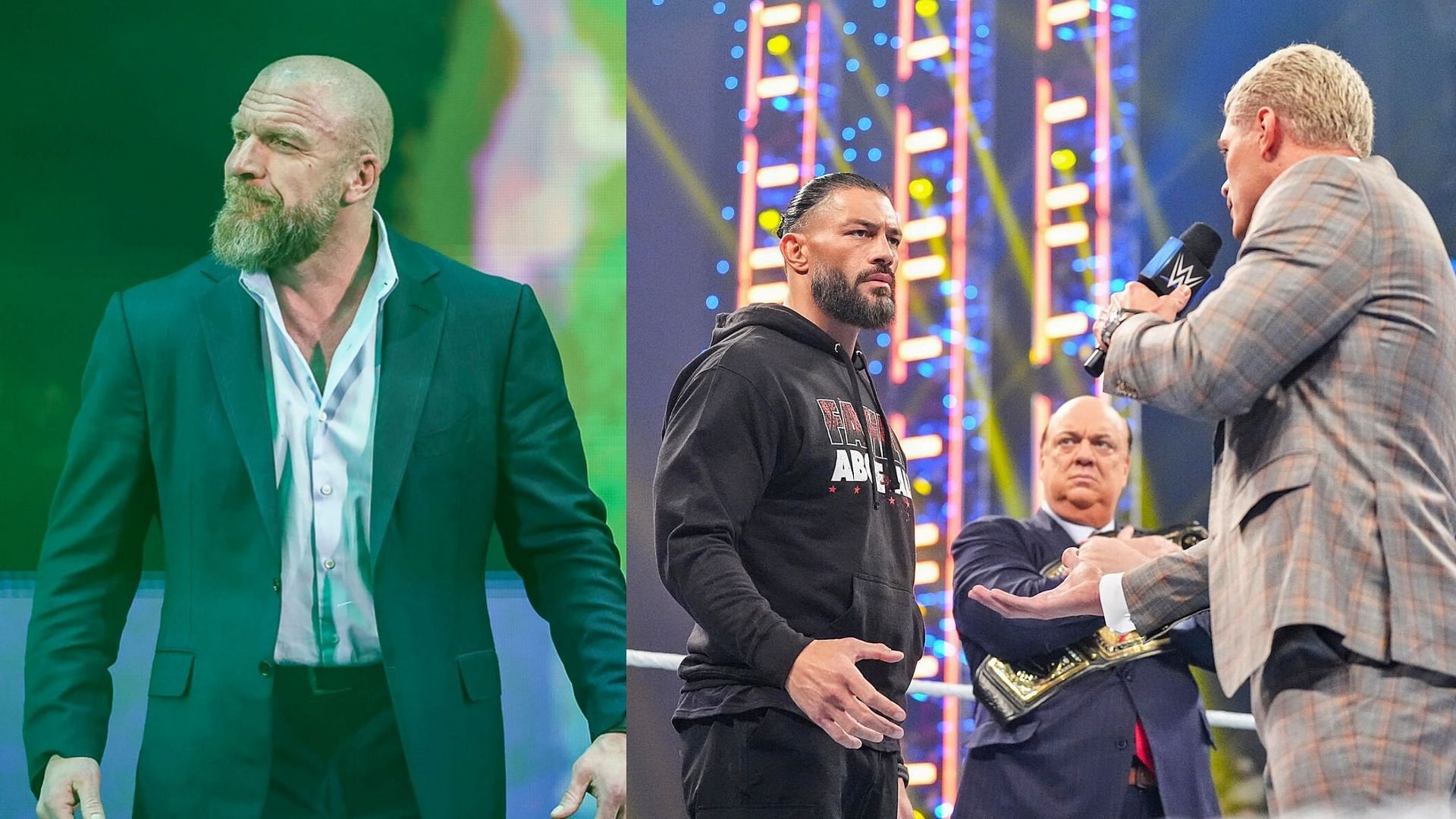 Triple H, Roman Reigns and Cody Rhodes