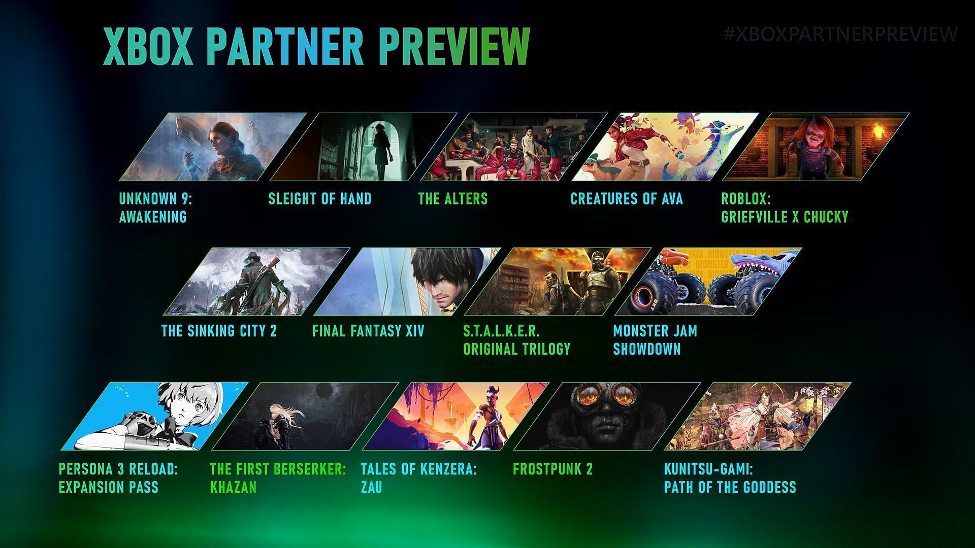 All games showcased in Xbox Partner Preview