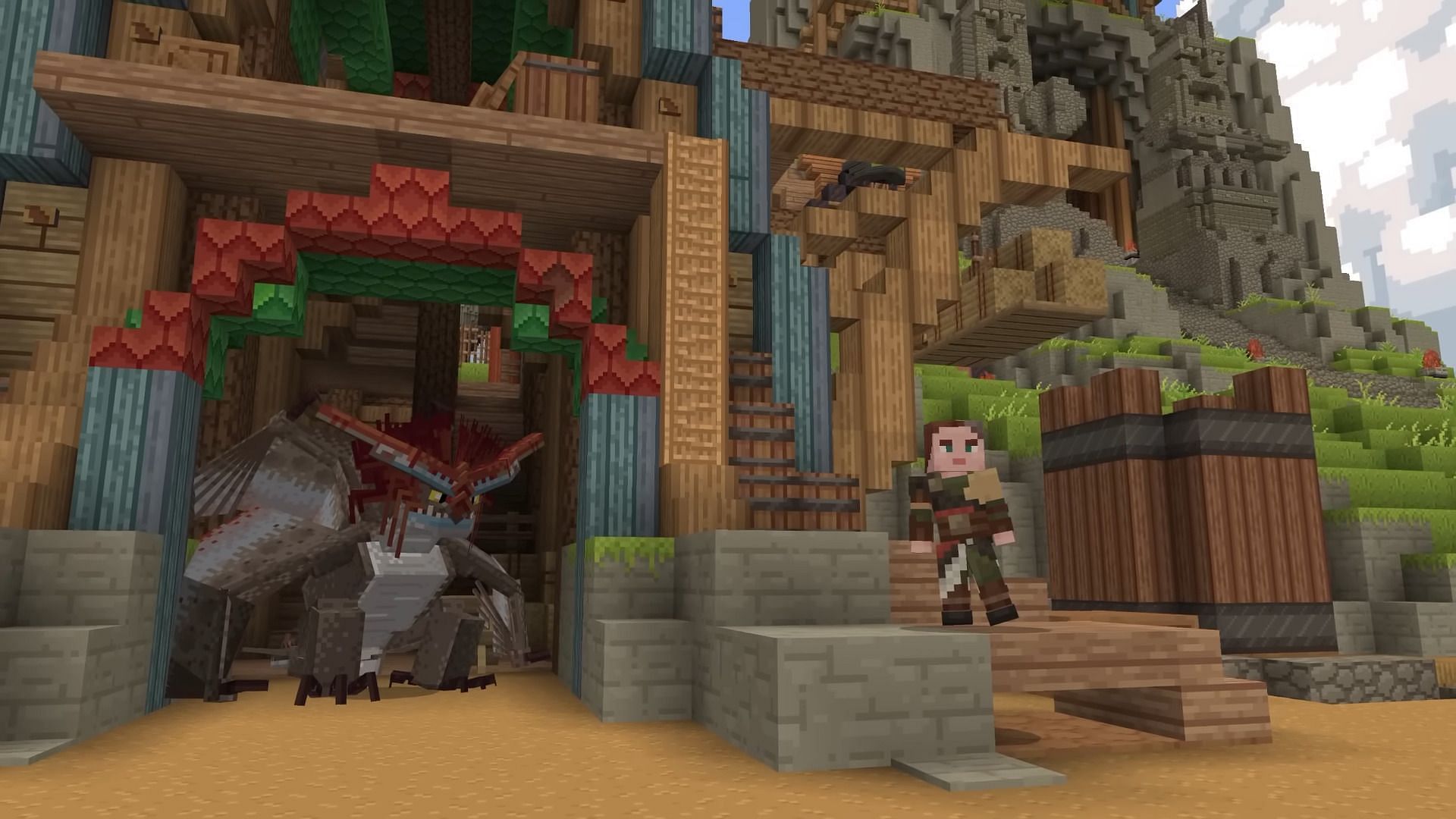 This Minecraft DLC brings players into one of Dreamworks&#039; most beloved worlds (Image via Mojang/Dreamworks)