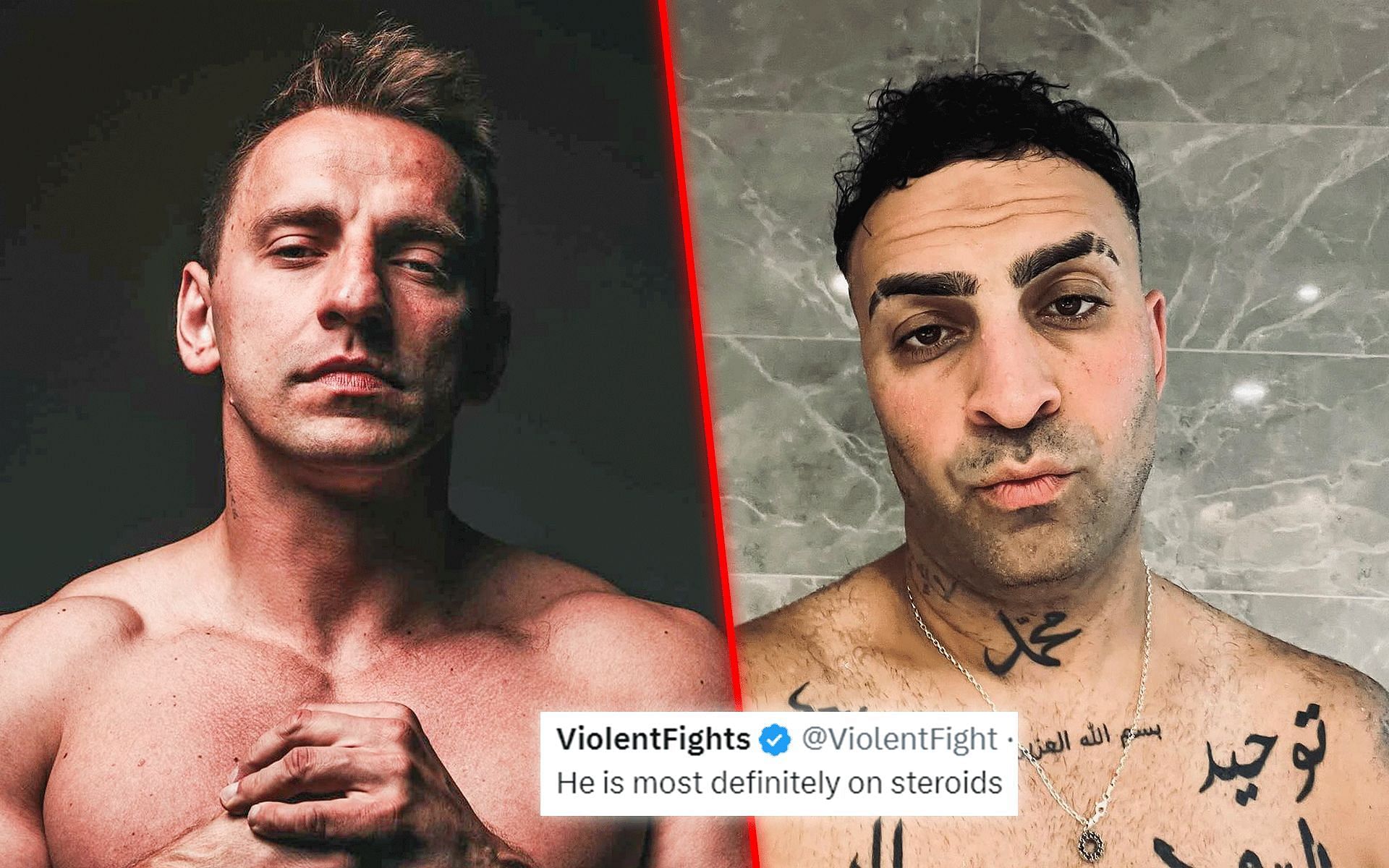 Vitaly (left) draws fan criticism for refusing post-fight drug test after beating MoDeen (right) [Image Courtesy: @vitalythegoat via Instagram and @mo.deen_ via Instagram]