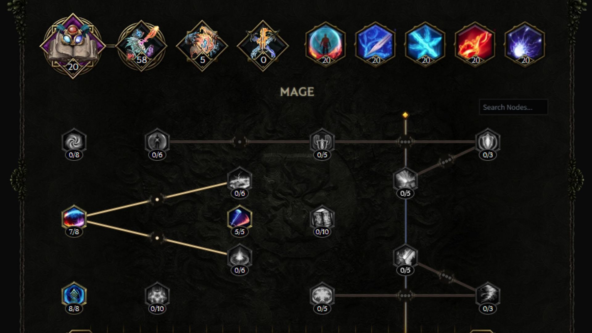 Mage skill tree build for Last Epoch (Image via maxroll/Eleventh Hour Games)