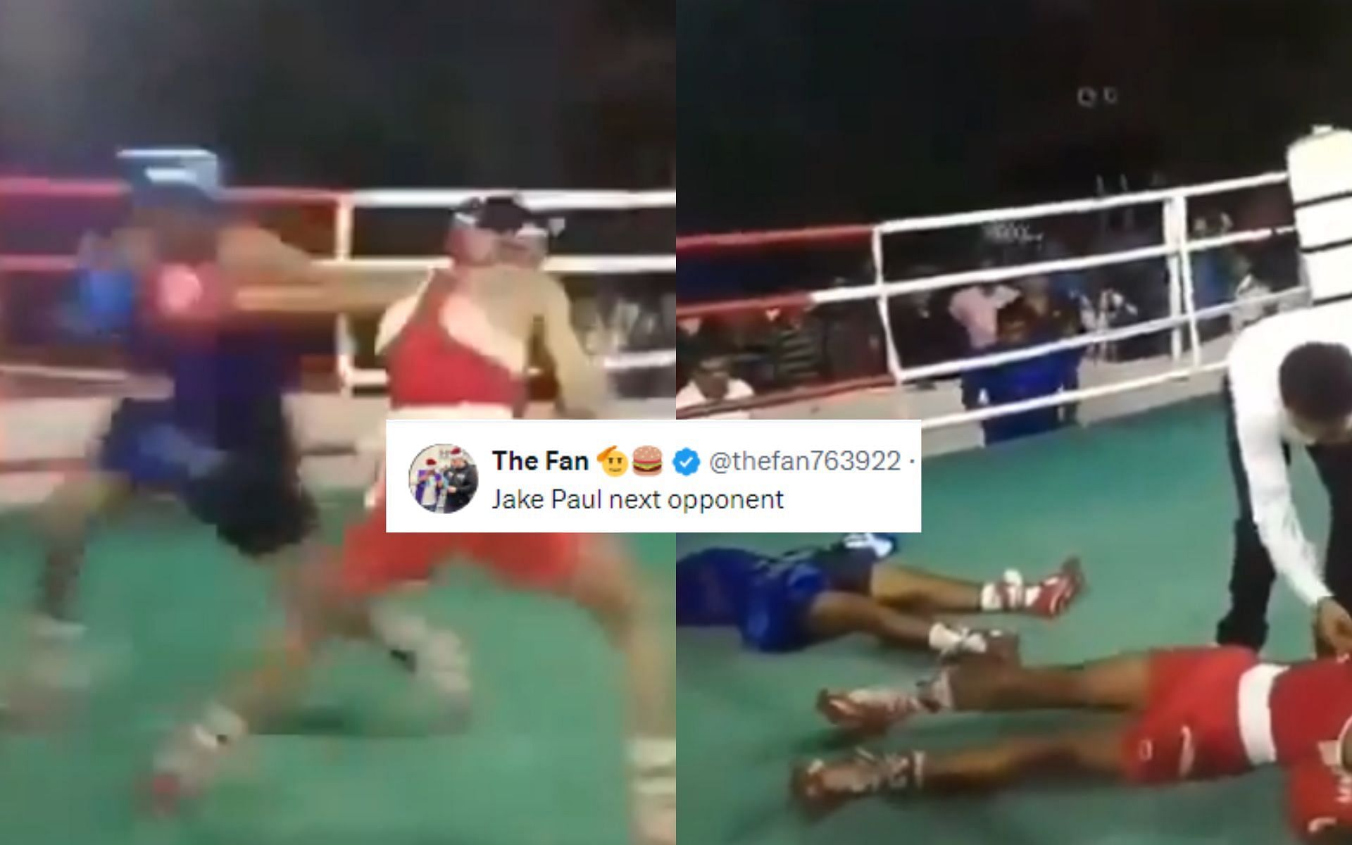 Fans left flabbergasted by jaw-dropping double-KO in viral &quot;Indian&quot; boxing match [Image courtesy: @BoxingKingdom14 - X]