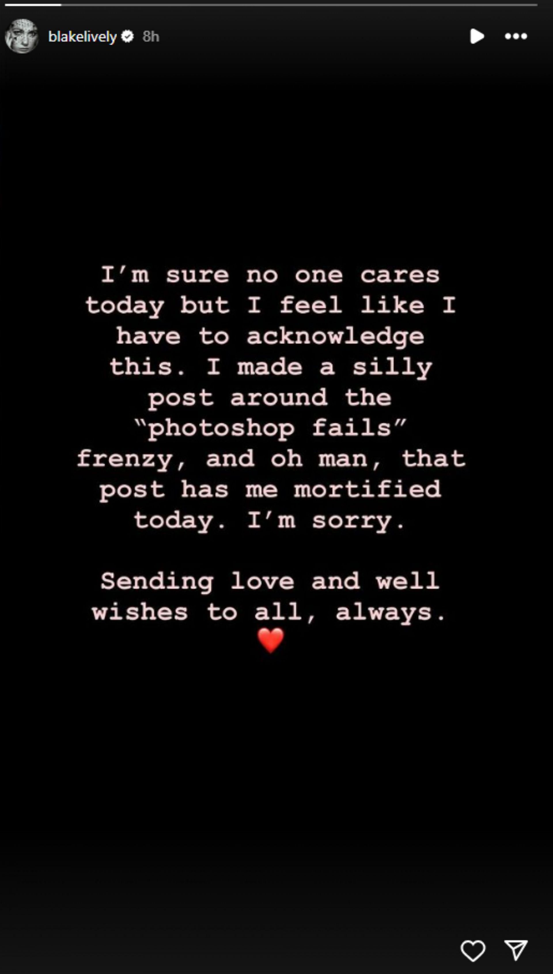 Blake Lively addresses her recent promotional post (Image via blakelively/ Instagram)