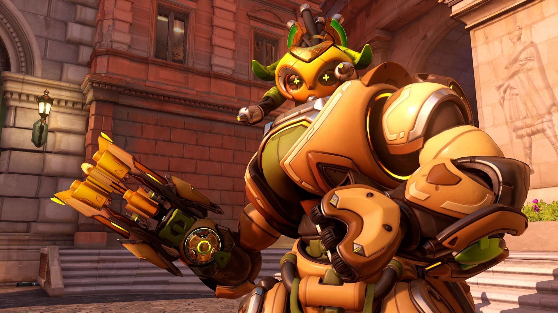 Orisa is one of the best Tanks to duo with Illari (Image via Blizzard Entertainment)