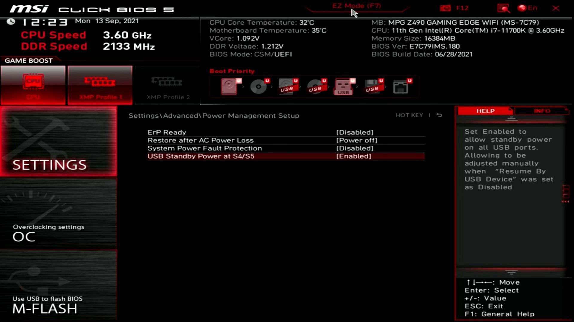 Enabling USB standby power in BIOS (Image via TheGrayingTech/YouTube)