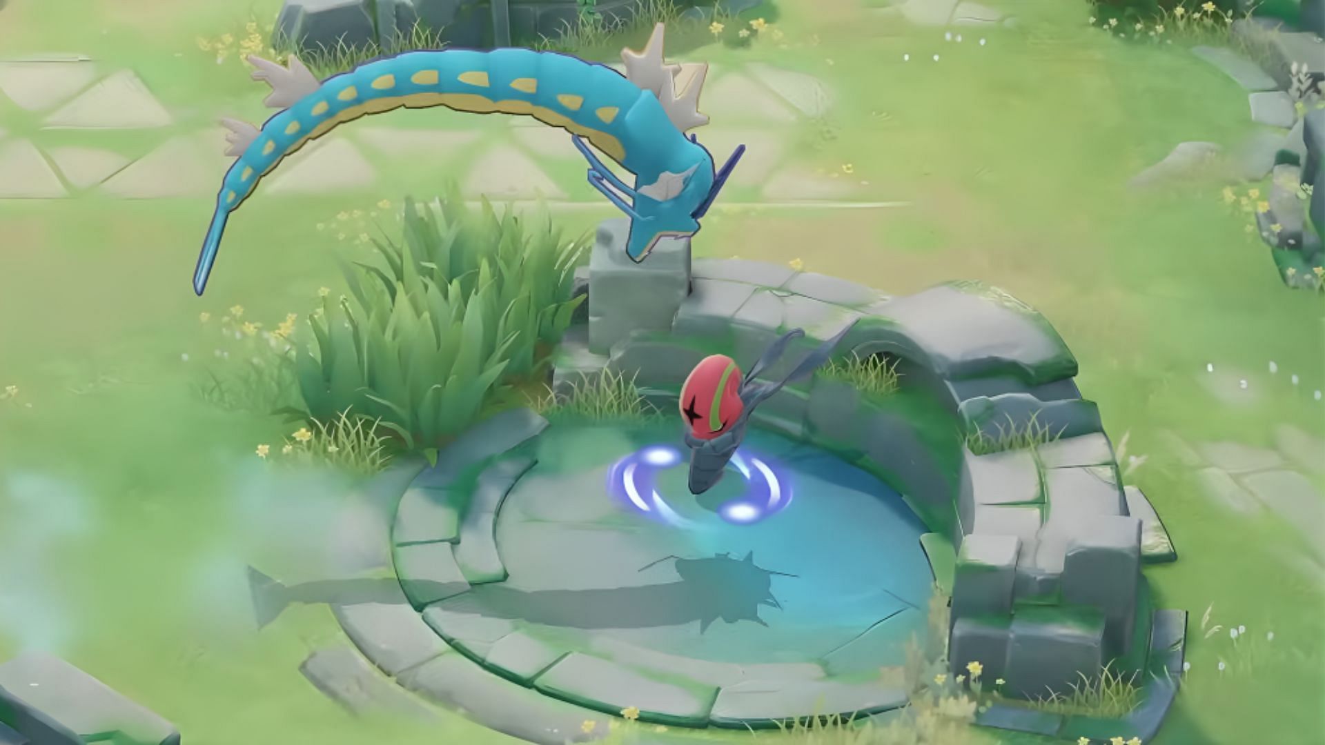 Blue and Red buffs are key for gank and laning success (image via The Pokemon Company)