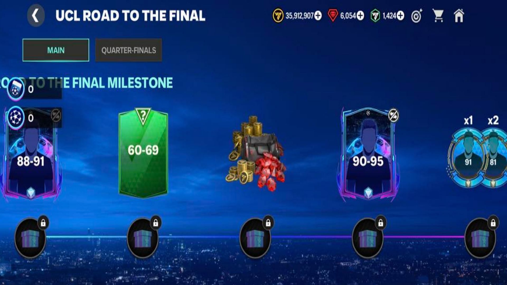 FC Mobile UCL 2024 Road to The Final Main chapter Milestone Rewards (Image via EA Sports)