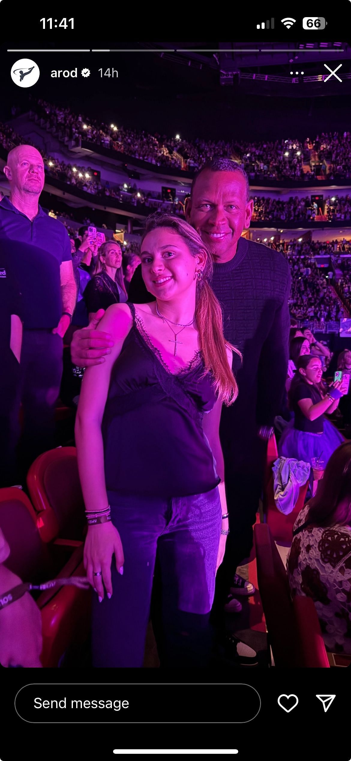 A-Rod with his daughter Ella at the concert.