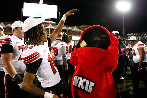 Big Red enjoying some toast after WKU's win in the Famous Toastery Bowl in December.