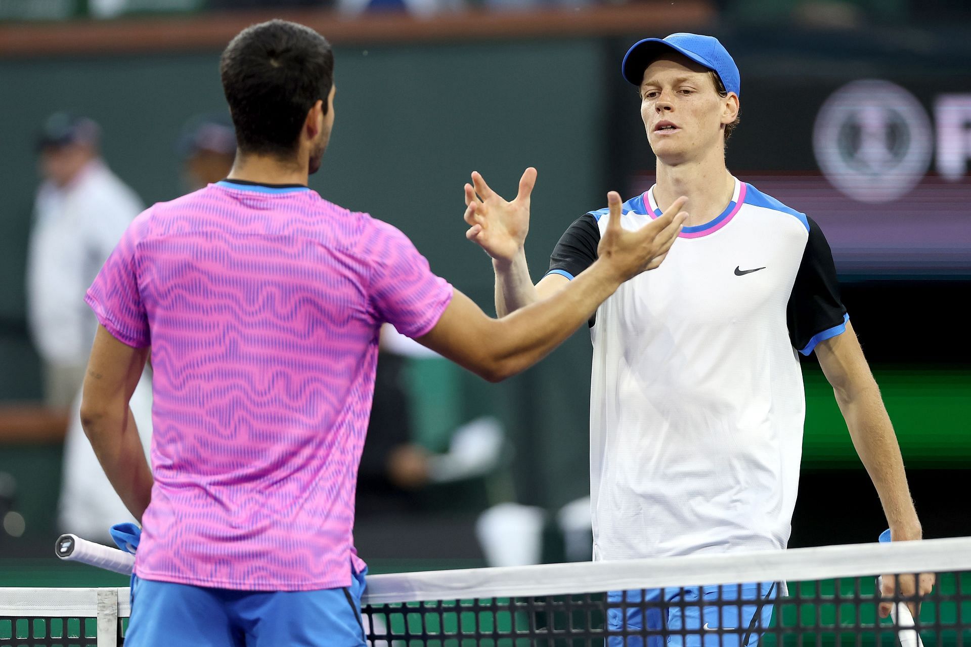 Carlos Alcaraz and Jannik Sinner at the 2024 BNP Paribas Open