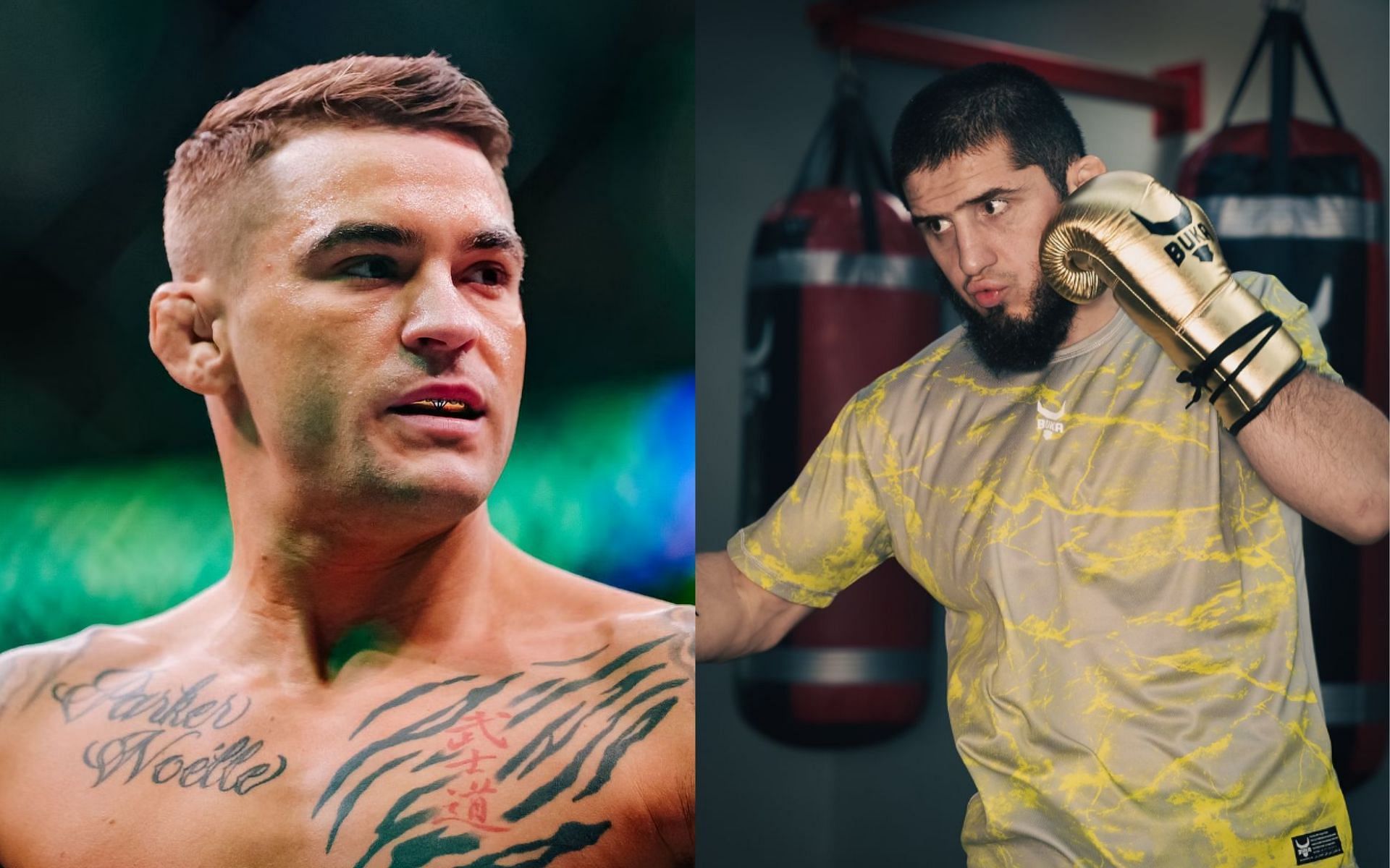 Dustin Poirier (left) eager to face Islam Makhachev (right) should 