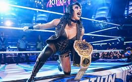 [WATCH] Rhea Ripley breaks character to address "bucket list moment" with 7-time champion